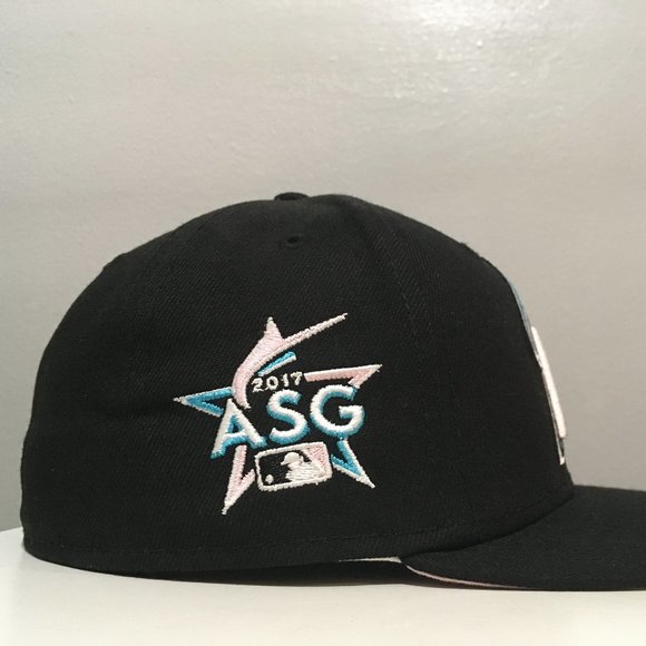 Exclusive Fitted New Era Miami Marlins 2017 All-Star Game Patch 5950 Hat Size 7 - Picture 2 of 6